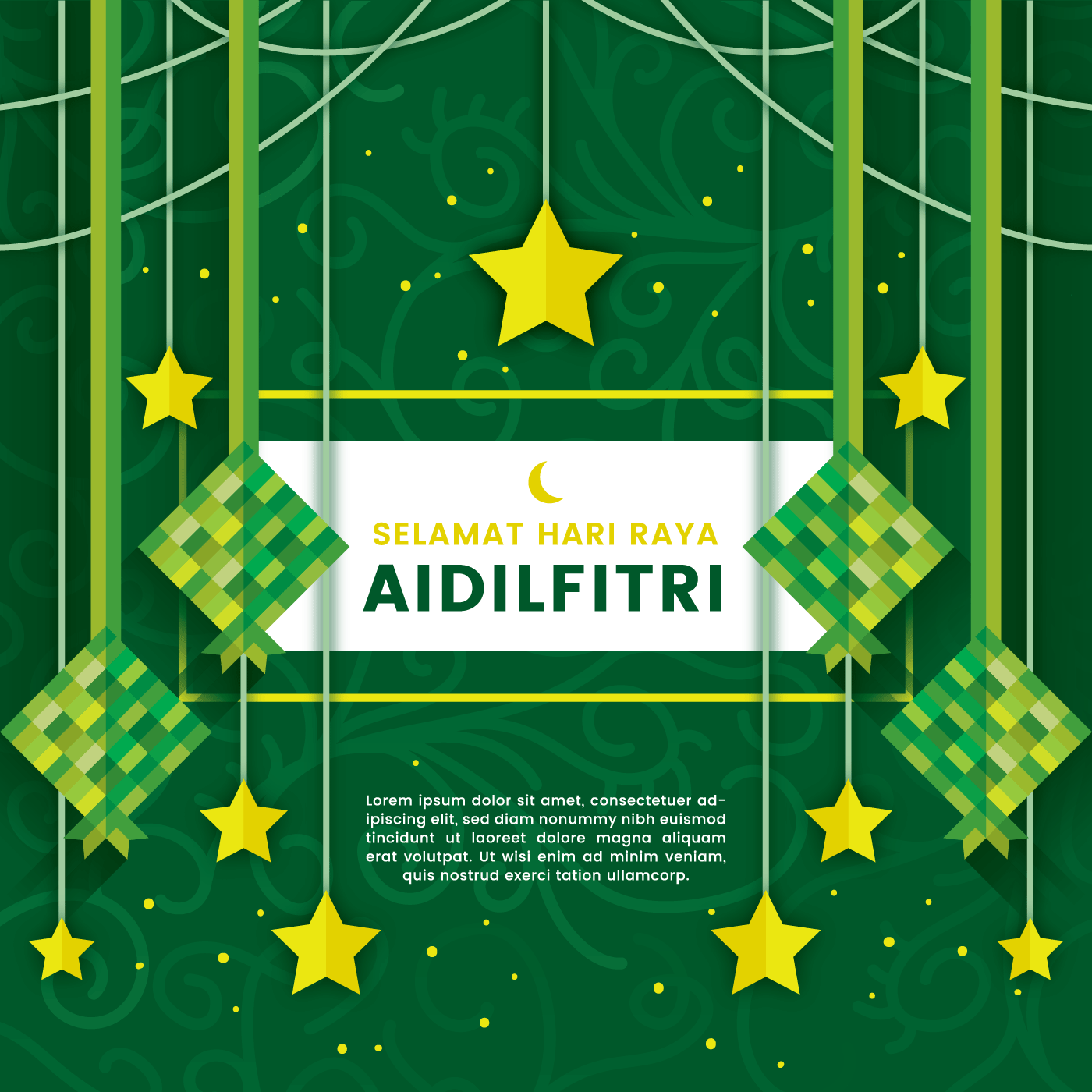 Selamat Hari Raya Aidilfitri Illustration Download - Selamat Hari Raya Design Png , HD Wallpaper & Backgrounds