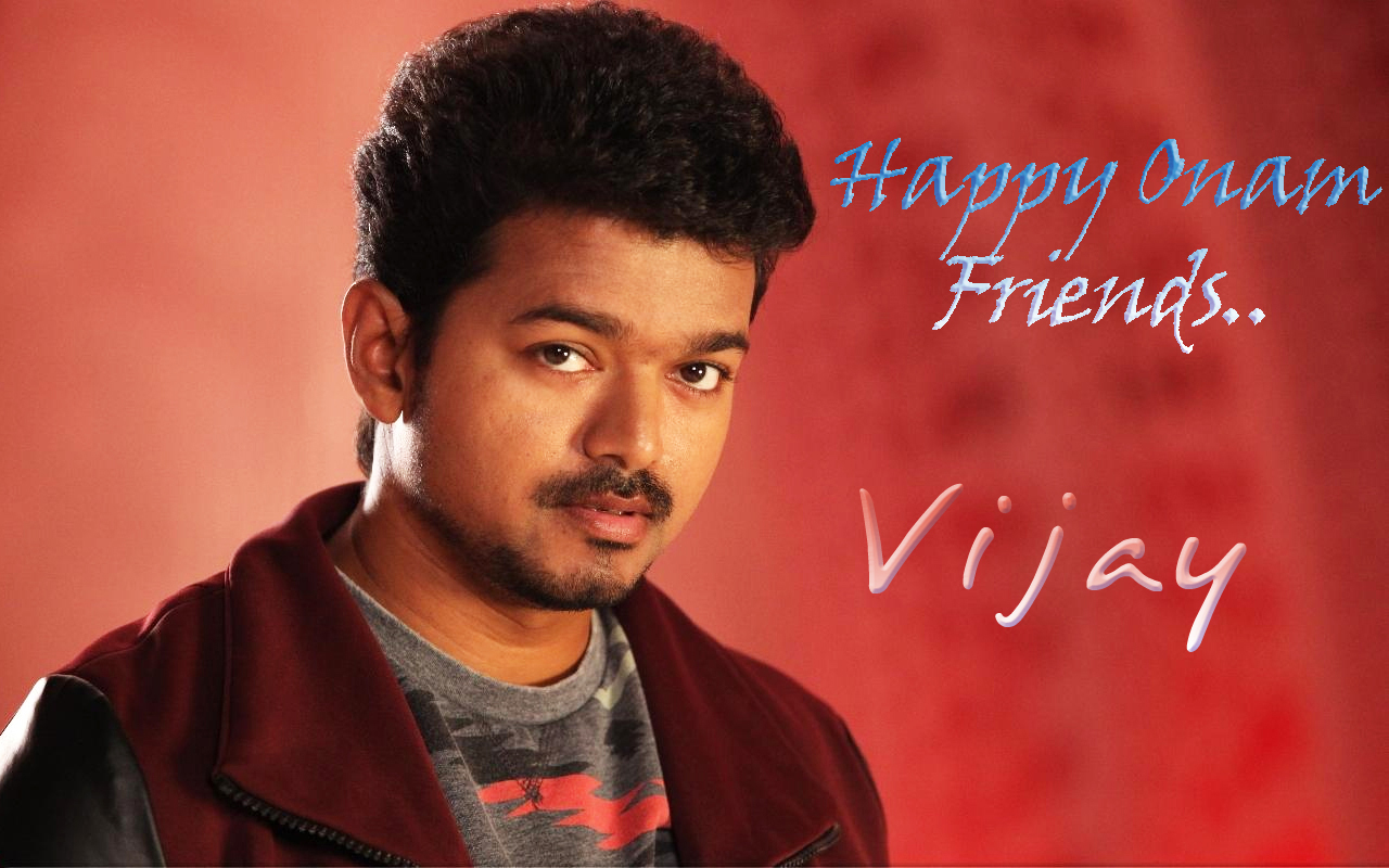 Onam Greetings Vijay Still - Vijay Images Download Free , HD Wallpaper & Backgrounds