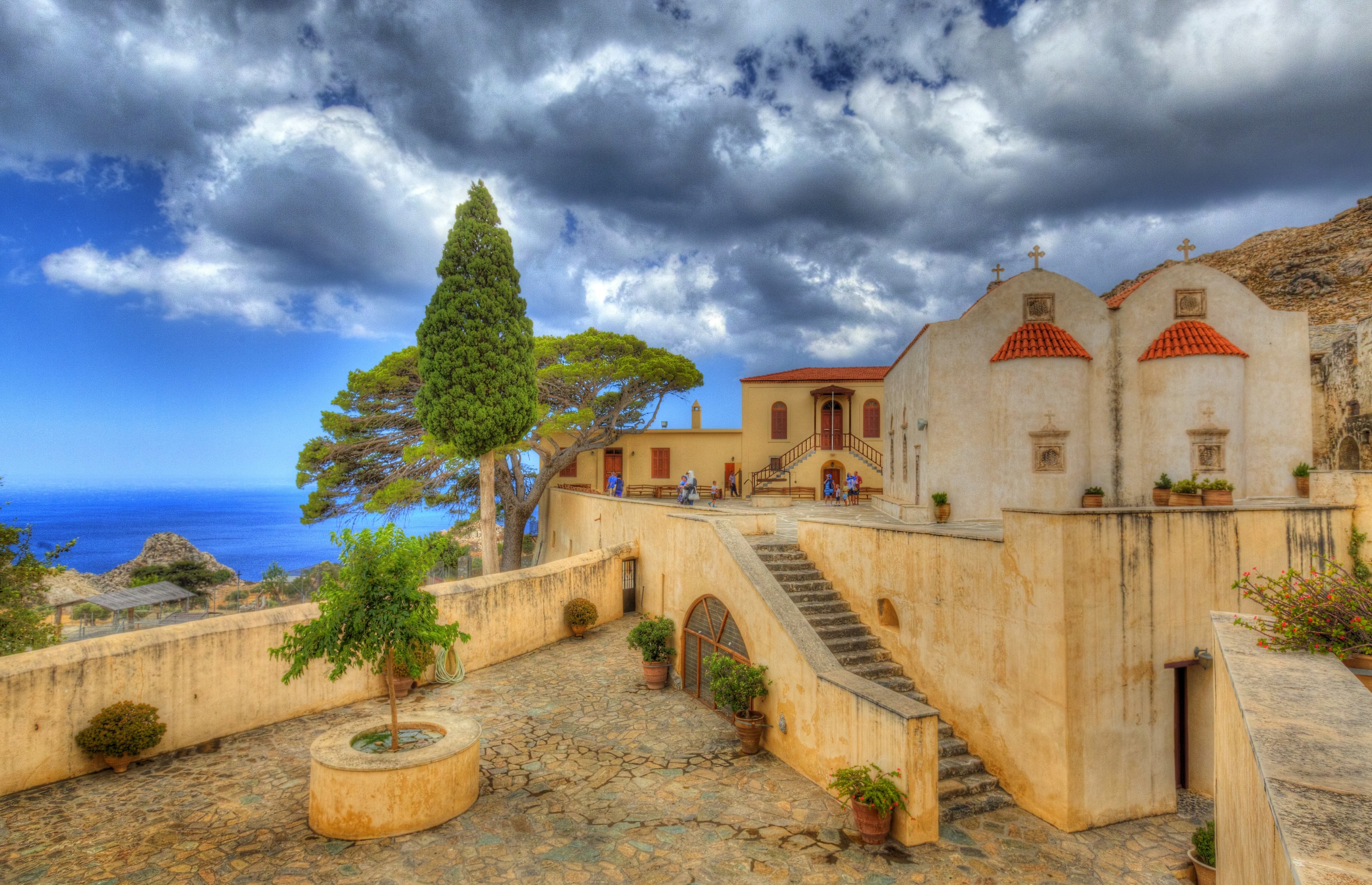 Wallpaper Greece, Preveli, Coast, Sea, Monastery, Crete, - Moni Preveli Crete , HD Wallpaper & Backgrounds