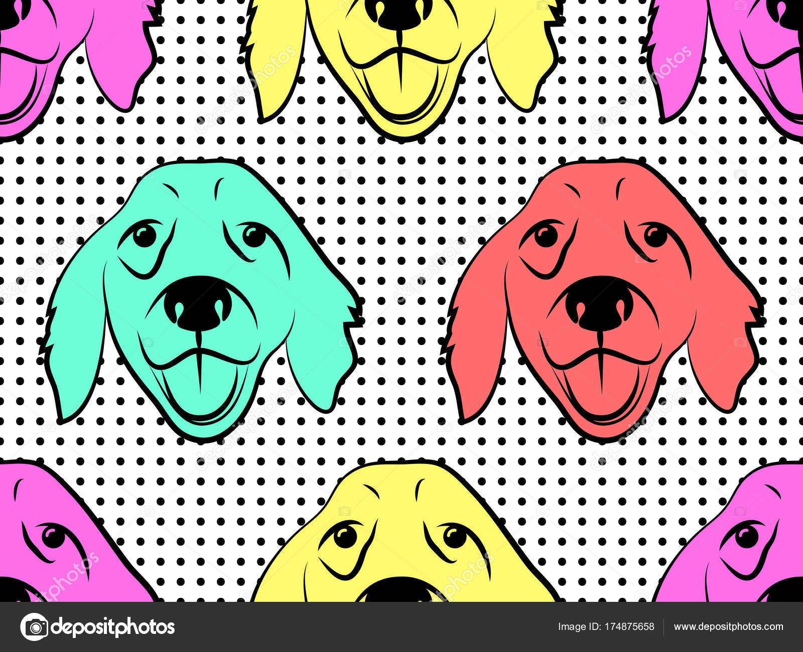 Seamless Pattern With Dogs - Fondo De Pantalla Perros , HD Wallpaper & Backgrounds