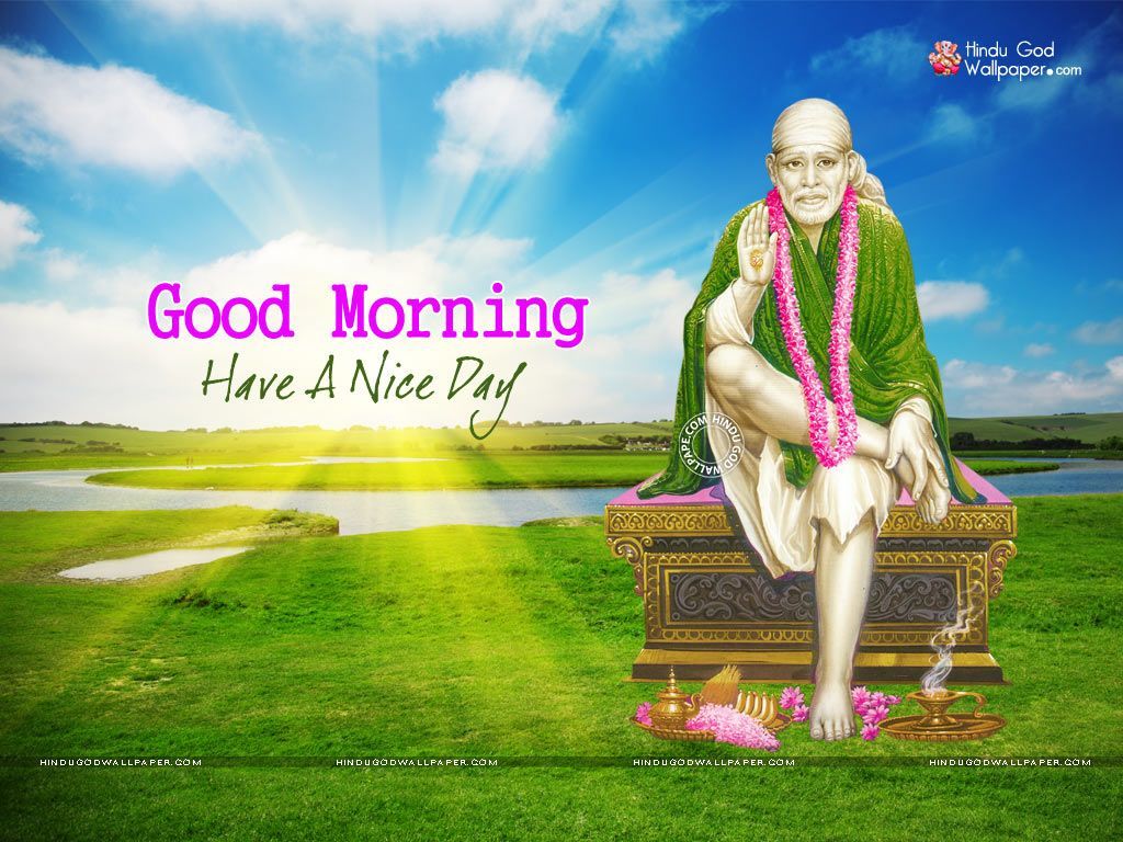 Good Morning Wallpaper With God Image Sai Baba Photos, - Sai Baba Good Morning Images Download , HD Wallpaper & Backgrounds