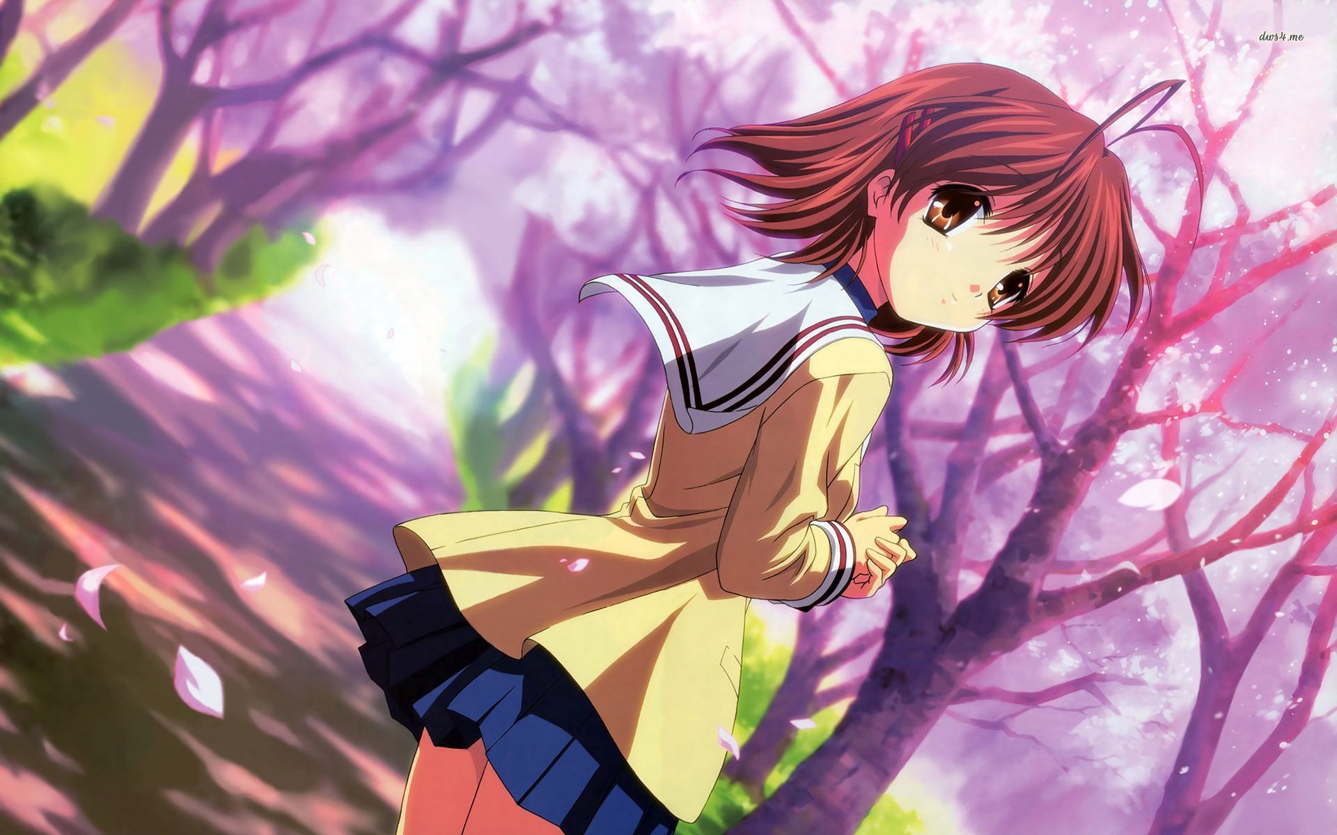 Nagisa Furukawa - Short Red Haired Anime Characters Girl , HD Wallpaper & Backgrounds