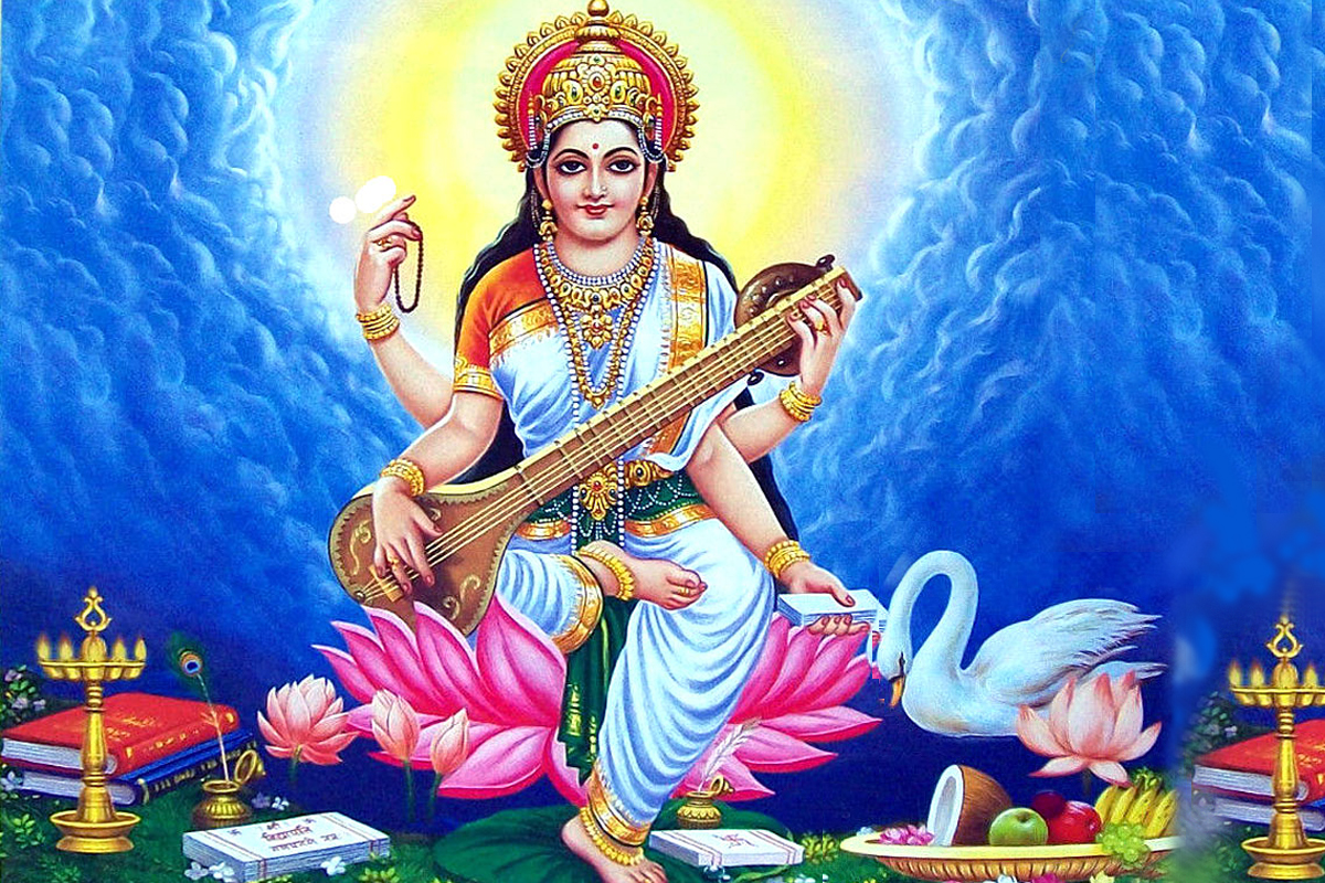 Method To Goddess Saraswati Puja - Happy Basant Panchami , HD Wallpaper & Backgrounds
