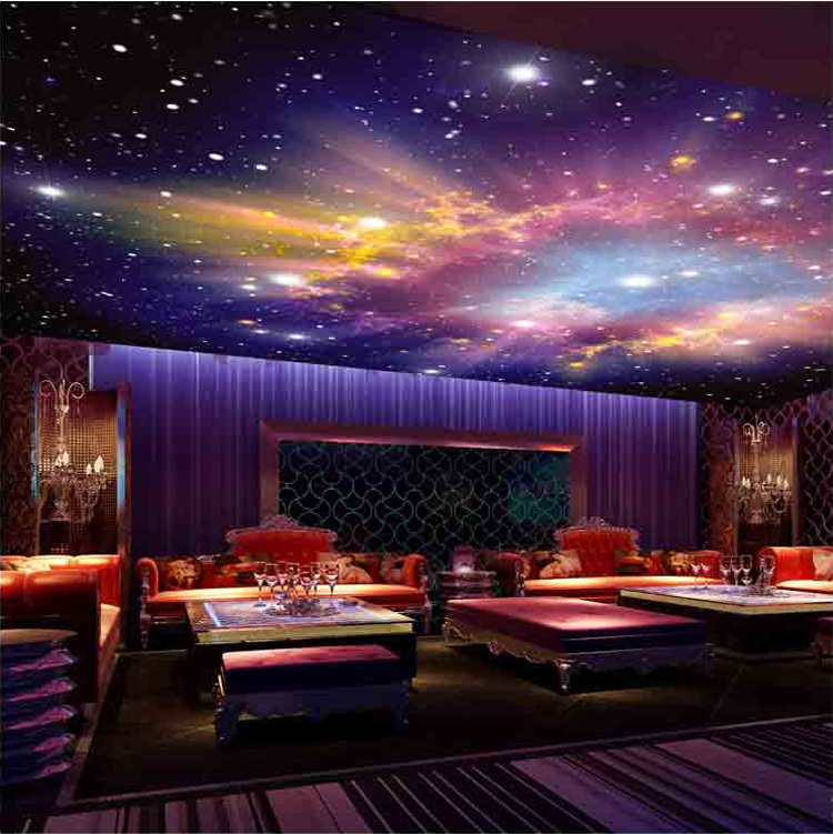 Large 3d Simple Modern Wallpaper Mural Hotel Karaoke - Galaxy Wallpaper For Roof , HD Wallpaper & Backgrounds