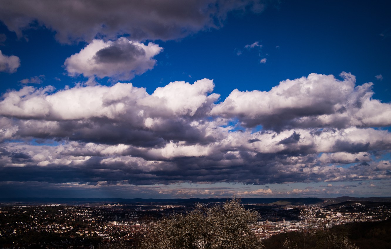 Photo Wallpaper City, Clouds, Sky, Germany, Spring, - Cumulus , HD Wallpaper & Backgrounds