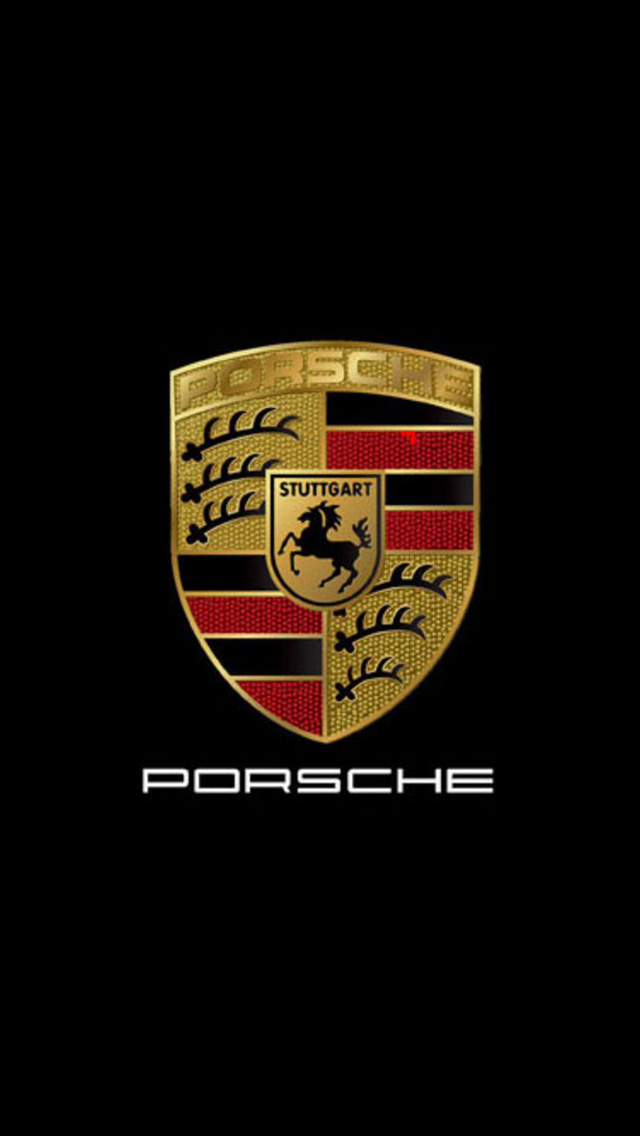 Porsche Iphone Wallpaper - Porsche Logo On Black , HD Wallpaper & Backgrounds