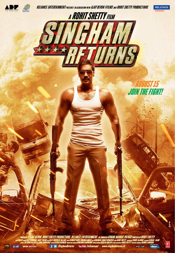 Ajay Devgnverified Account - Singham Returns 2014 Poster , HD Wallpaper & Backgrounds