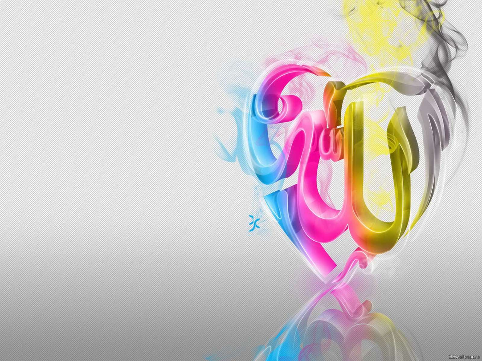 3d Colourful Allah Name Islamic Hd Wallpaper - M Name Wallpaper Hd , HD Wallpaper & Backgrounds