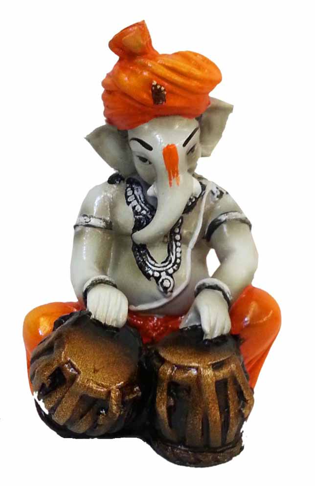 Lord Ganesha Playing Tabla Multicolour Hd Images - Figurine , HD Wallpaper & Backgrounds