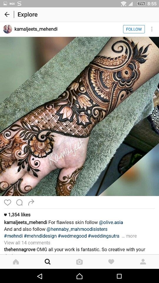 Amazing Arabic Henna Designs For Hands - Kamaljeet Mehndi Designs , HD Wallpaper & Backgrounds