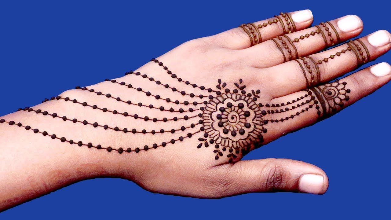 Back Hand Simple Mehndi - Mehndi , HD Wallpaper & Backgrounds