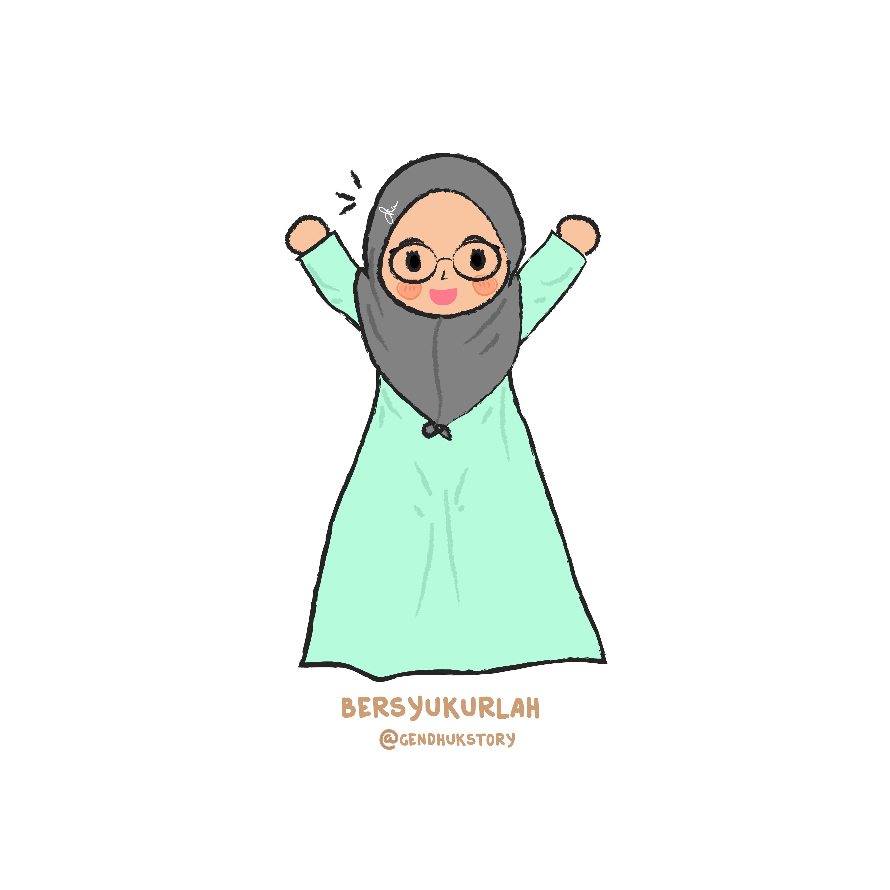 69918391 Yuk Bersyukur - Tagged Gambar Kartun Muslimah Dari Instagram , HD Wallpaper & Backgrounds