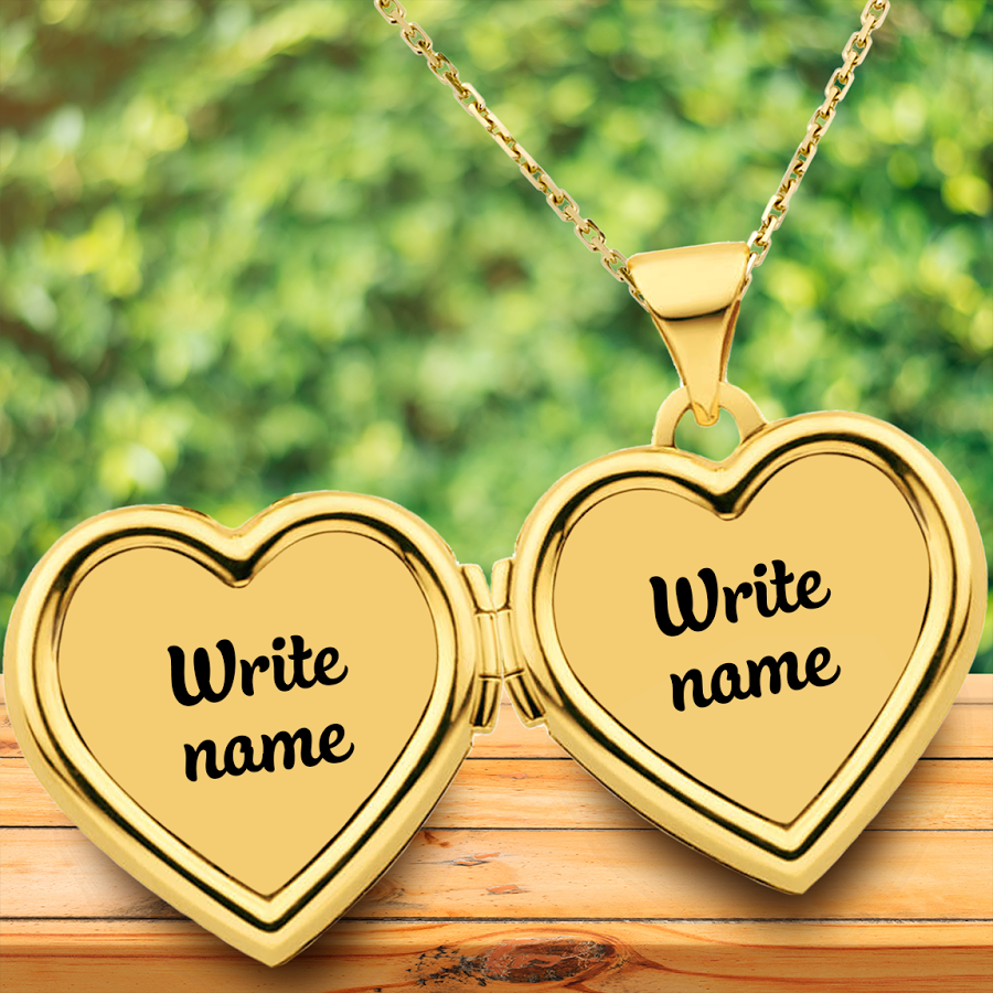 Write Name On Locket For Android - Write Name On Heart Locket , HD Wallpaper & Backgrounds
