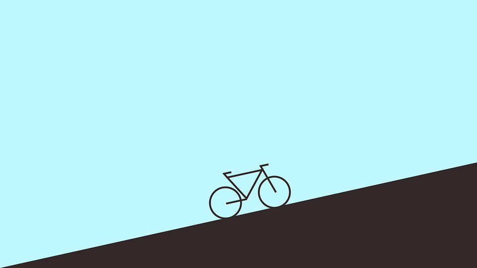 Cycle, Hill, Minimal, Wallpaper, Blue - Bicycle Vector , HD Wallpaper & Backgrounds