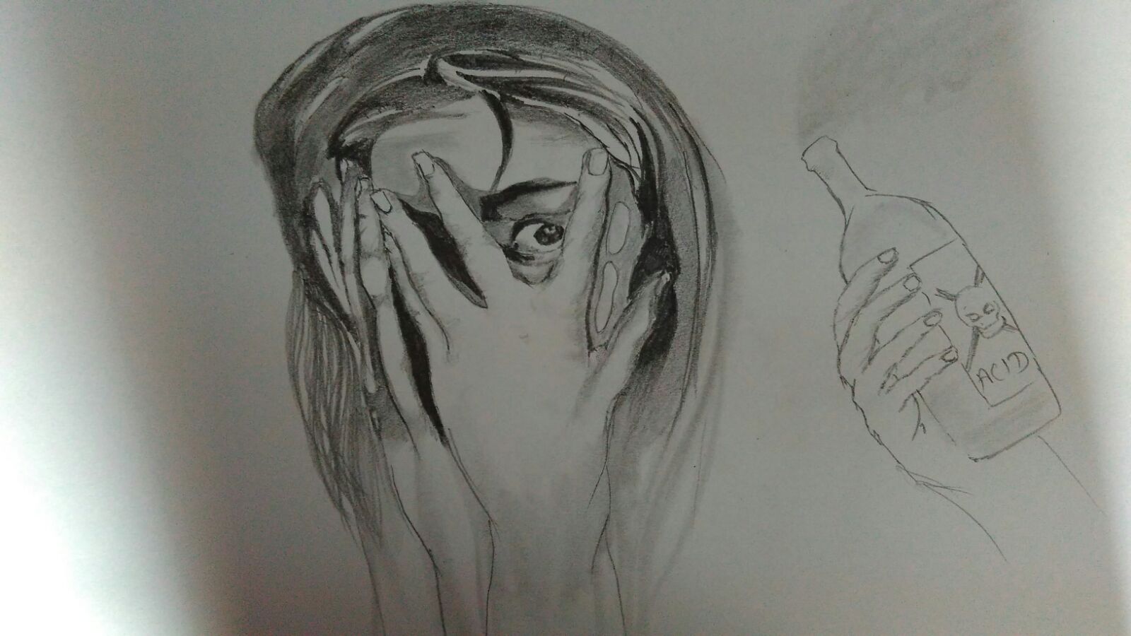 Sketch By Pankaj Sharma - Acid Attack Girl Drawing , HD Wallpaper & Backgrounds