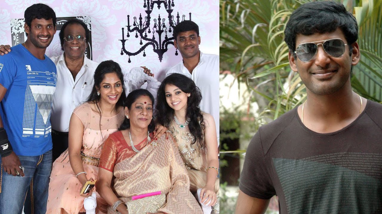 Actor Vishal Family Photos / Vishal Krishna With Family - Actor Vishal Family , HD Wallpaper & Backgrounds