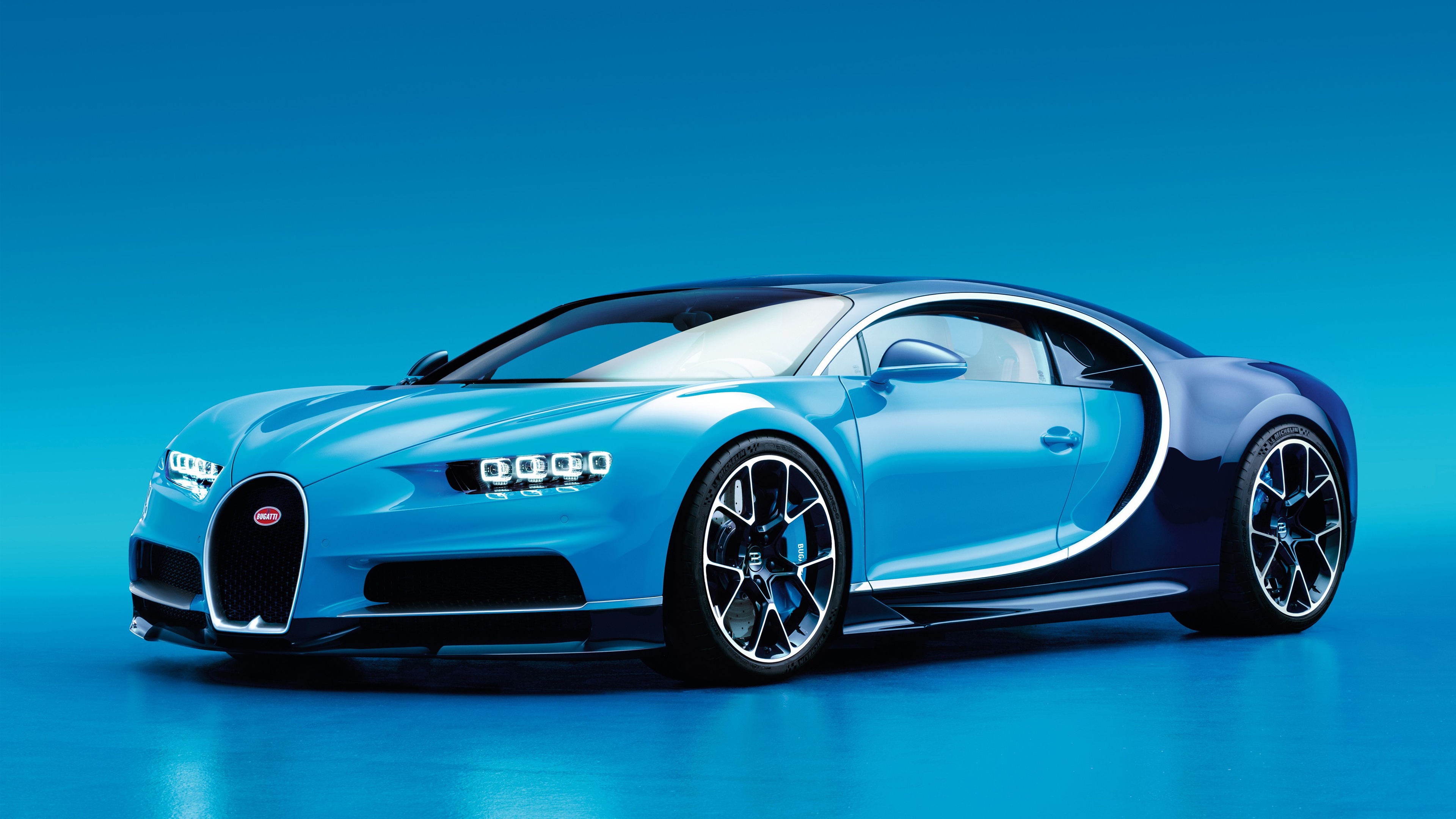 2017 Bugatti Chiron Wallpapers - Bugatti Chiron Blu , HD Wallpaper & Backgrounds