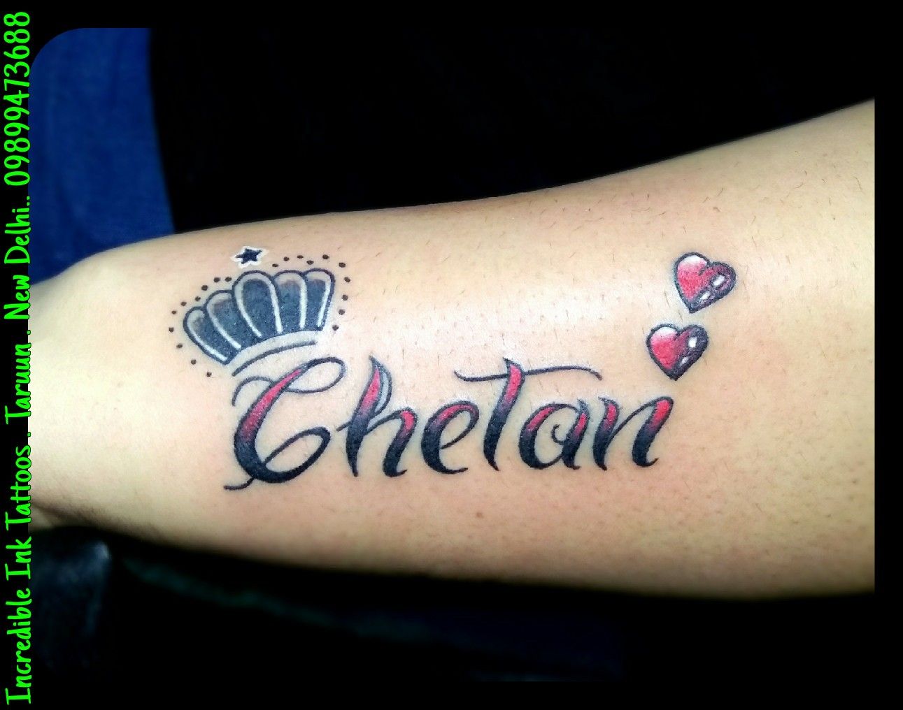 Unmistaken Made Chetan Name Tattoo - Name Tattoo With Crown , HD Wallpaper & Backgrounds