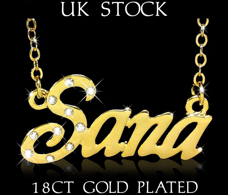 Sana Name Necklace 18ct Gold Plated Personalised Gifts - Sana Name , HD Wallpaper & Backgrounds