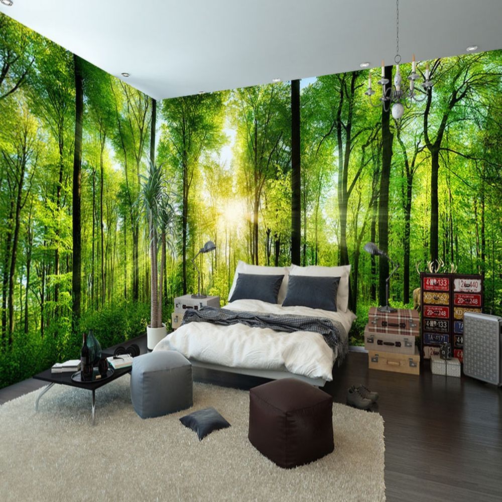 Mural Personalizado Paisaje Natural Bosque Paisaje - Scenery Wallpaper For Living Room , HD Wallpaper & Backgrounds