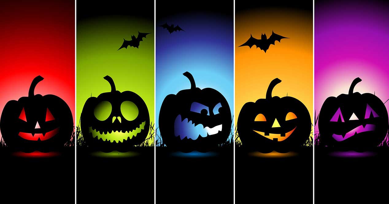 Halloween Calabazas De Colores Android - Halloween Desktop Backgrounds Hd , HD Wallpaper & Backgrounds