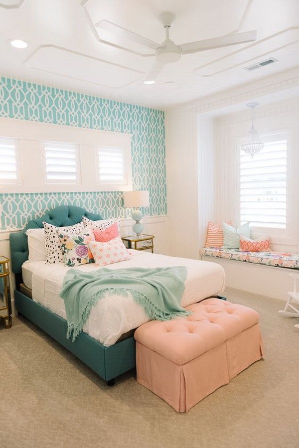 Coral, Turquoise And Cream Whiteall The Favorite Colors - Beautiful Bedrooms For Teenage Girl , HD Wallpaper & Backgrounds