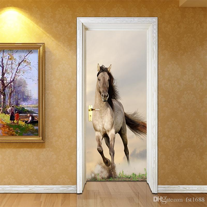 Compre Diy Animal Creativo Caballo Puerta Pegatinas - Horse Door , HD Wallpaper & Backgrounds