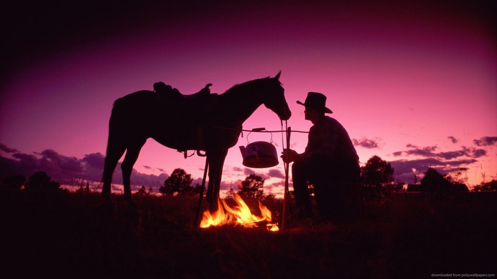Texas Wallpaper Hd - Cowboy Sunset , HD Wallpaper & Backgrounds