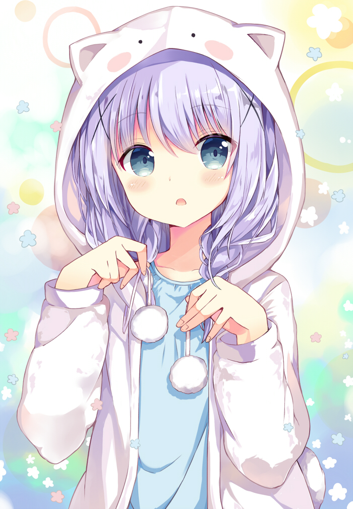 Kafuu Chino Kawaii Anime Girl Purple Hair 693453 Hd