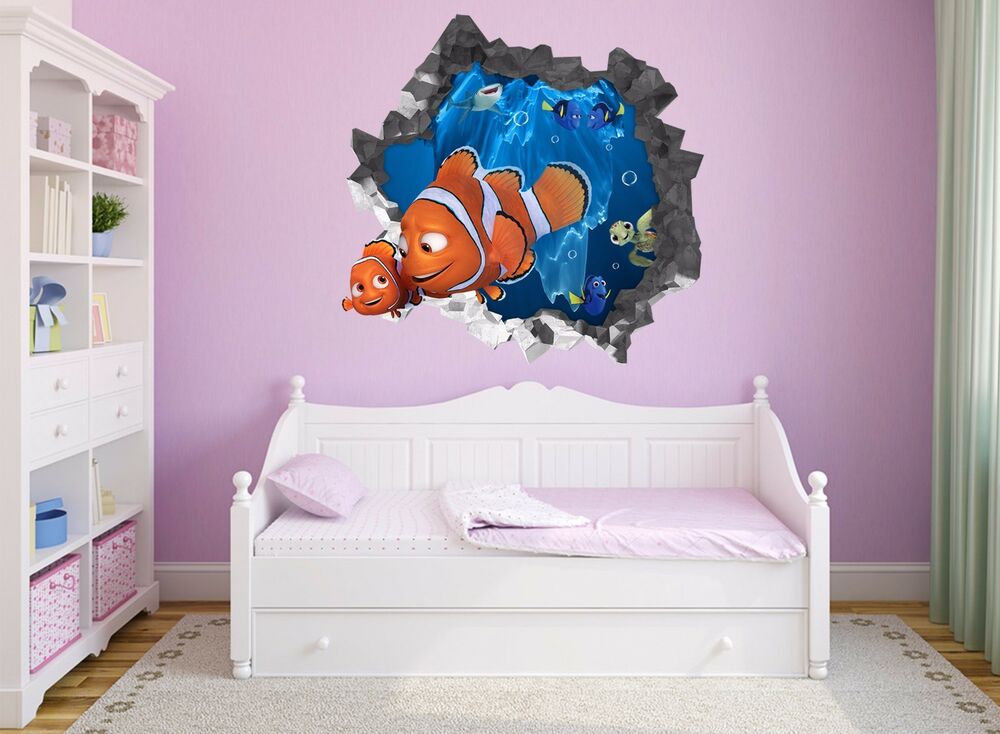 3d Ocean Nimo Fish9 Wall Murals Stickers Decal Breakthrough - Unicorn On The Walls , HD Wallpaper & Backgrounds