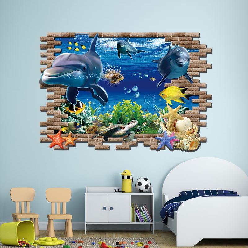 3d Sea World Wall Stickers Finding Nemo Submarine World - Play School Wallpaper Hd , HD Wallpaper & Backgrounds