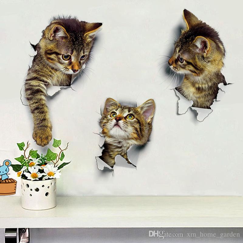 Compre Mais Novo Home Decor Gatos 3d Adesivos De Parede - Naklejka Na Ścianę Kot 3d , HD Wallpaper & Backgrounds
