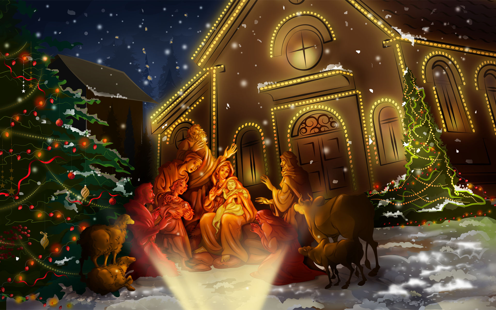 Celebrating Jesus Birth Wallpaper - خلفيات لعيد الميلاد المجيد , HD Wallpaper & Backgrounds