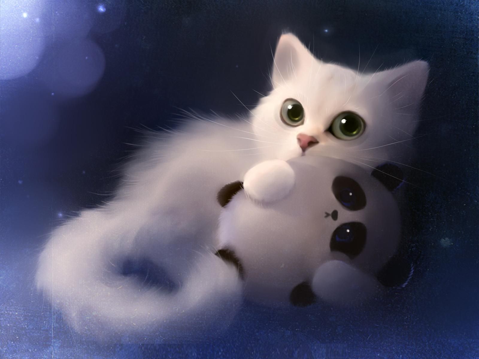 Cute Anime Animals Wallpaper - Cute Cat Wallpaper Iphone , HD Wallpaper & Backgrounds