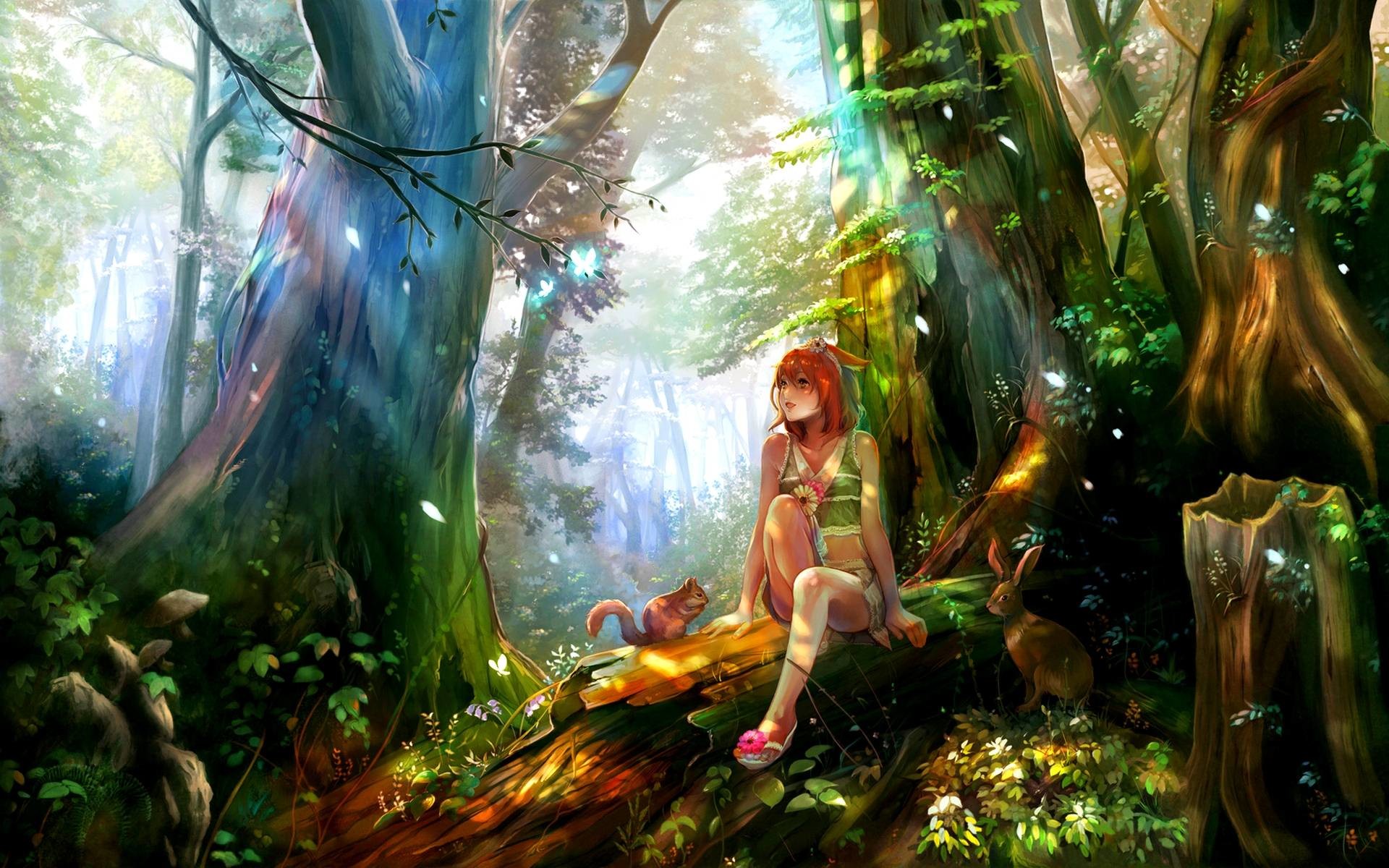 Anime Forest Hd Wallpapers New Tab Theme - Beautiful Forests With Animals , HD Wallpaper & Backgrounds