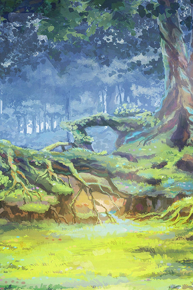 Anime Nature Forest Grove Illustration Art Iphone 4s Anime