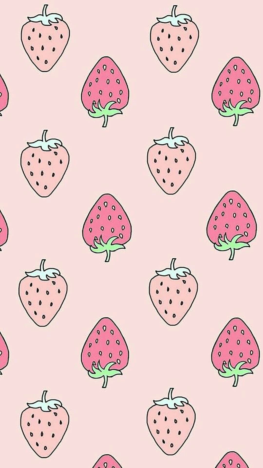 Cute Kawaii Wallpaper Hd Resolution For Iphone Wallpaper - Strawberry Wallpaper Cute , HD Wallpaper & Backgrounds