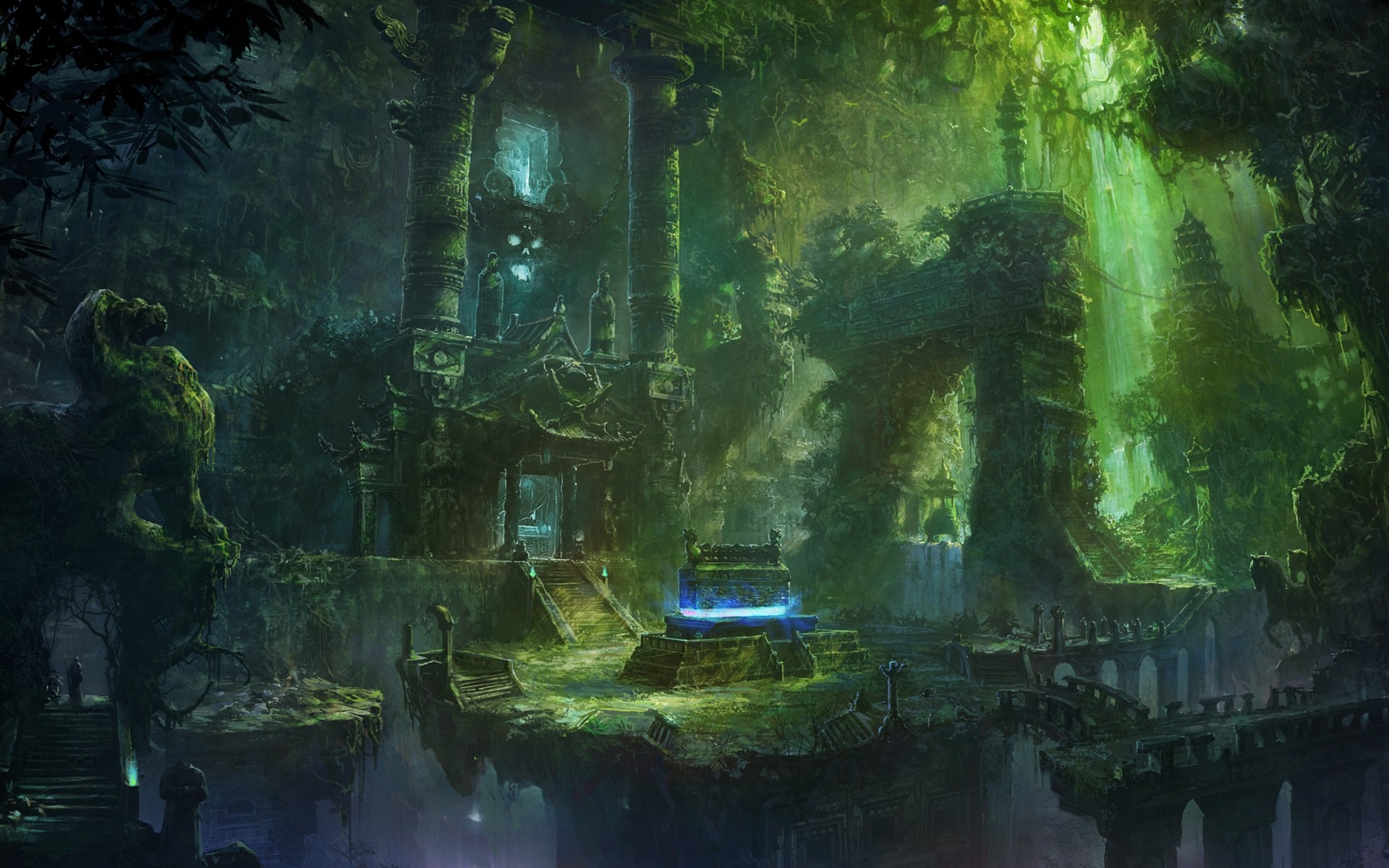 Fantasy Forest Wallpapers Desktop Background - Fantasy Jungle City , HD Wallpaper & Backgrounds