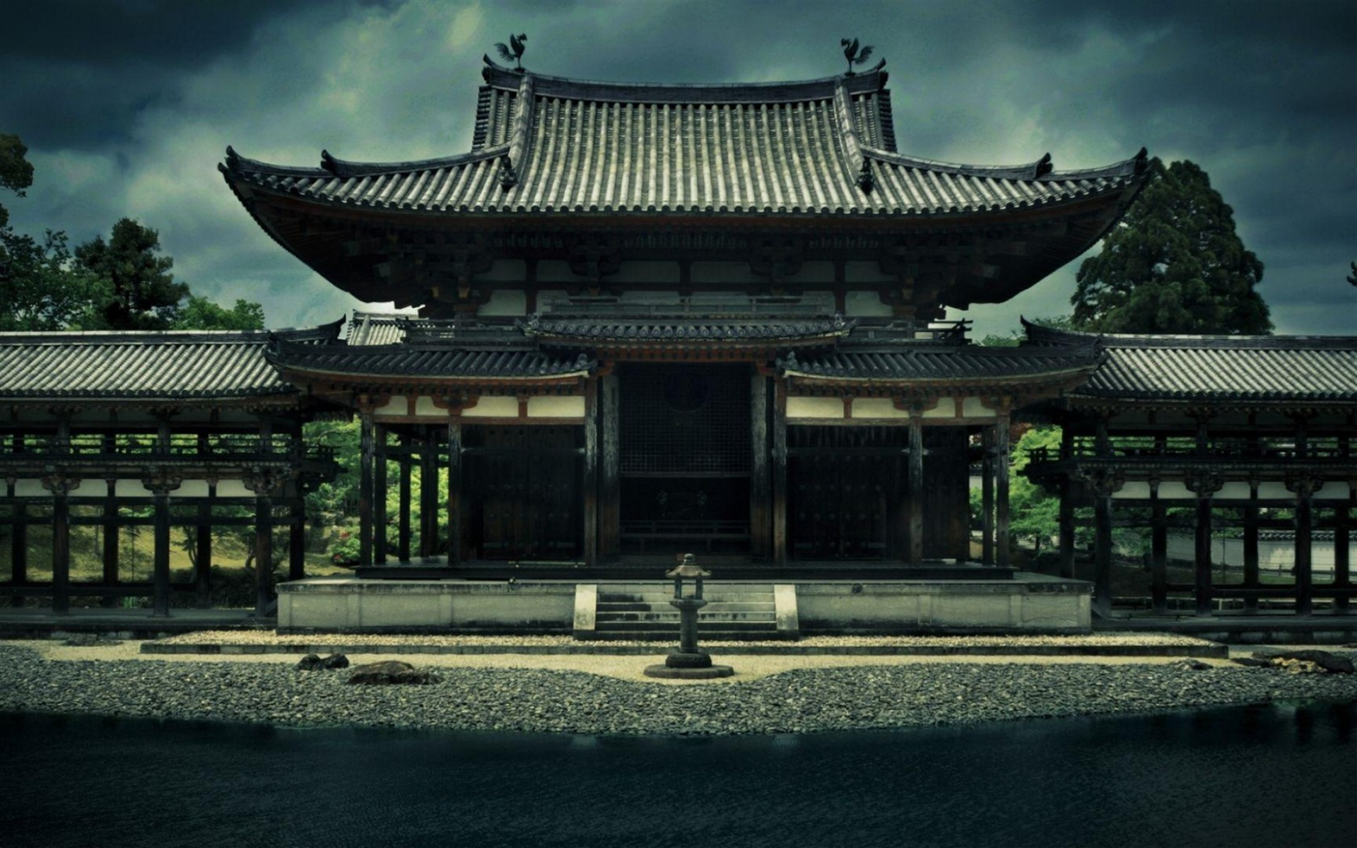 Japanese Temple, Pond, Eastern Architecture, Temples, - Phoenix Hall , HD Wallpaper & Backgrounds