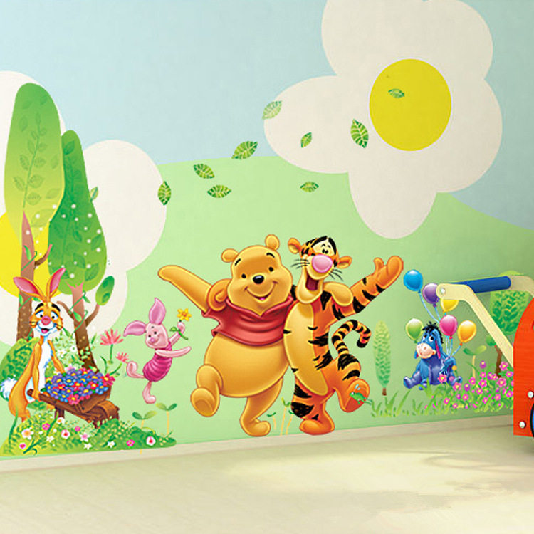 Cute Kids Bedroom Wall Decor With Winnie The Pooh Wallpapers - Winnie The Pooh Wallpaper For Kids Bedroom , HD Wallpaper & Backgrounds