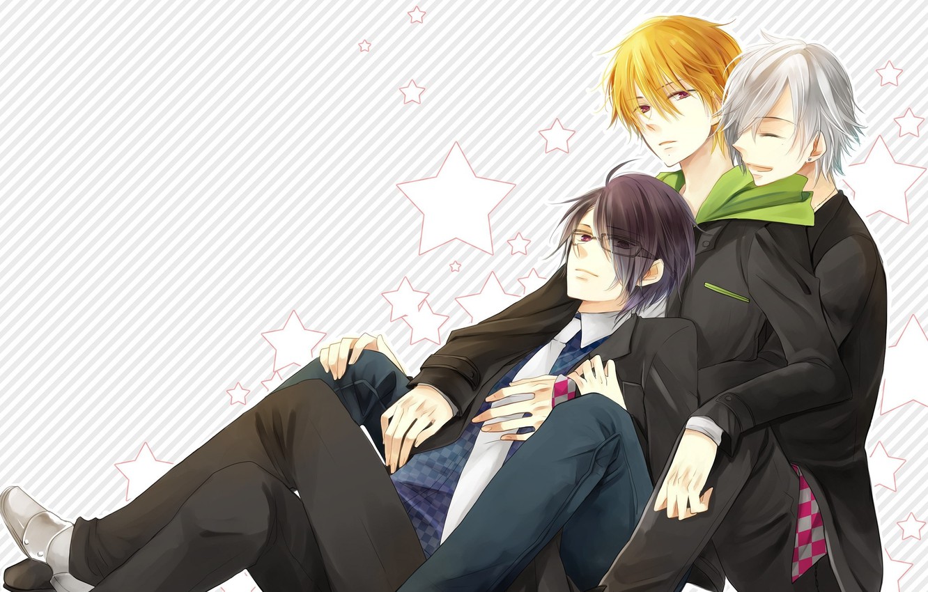 Photo Wallpaper Anime, Art, Guys, Brothers, The Brotherly - Tsubaki X Azusa X Natsume , HD Wallpaper & Backgrounds