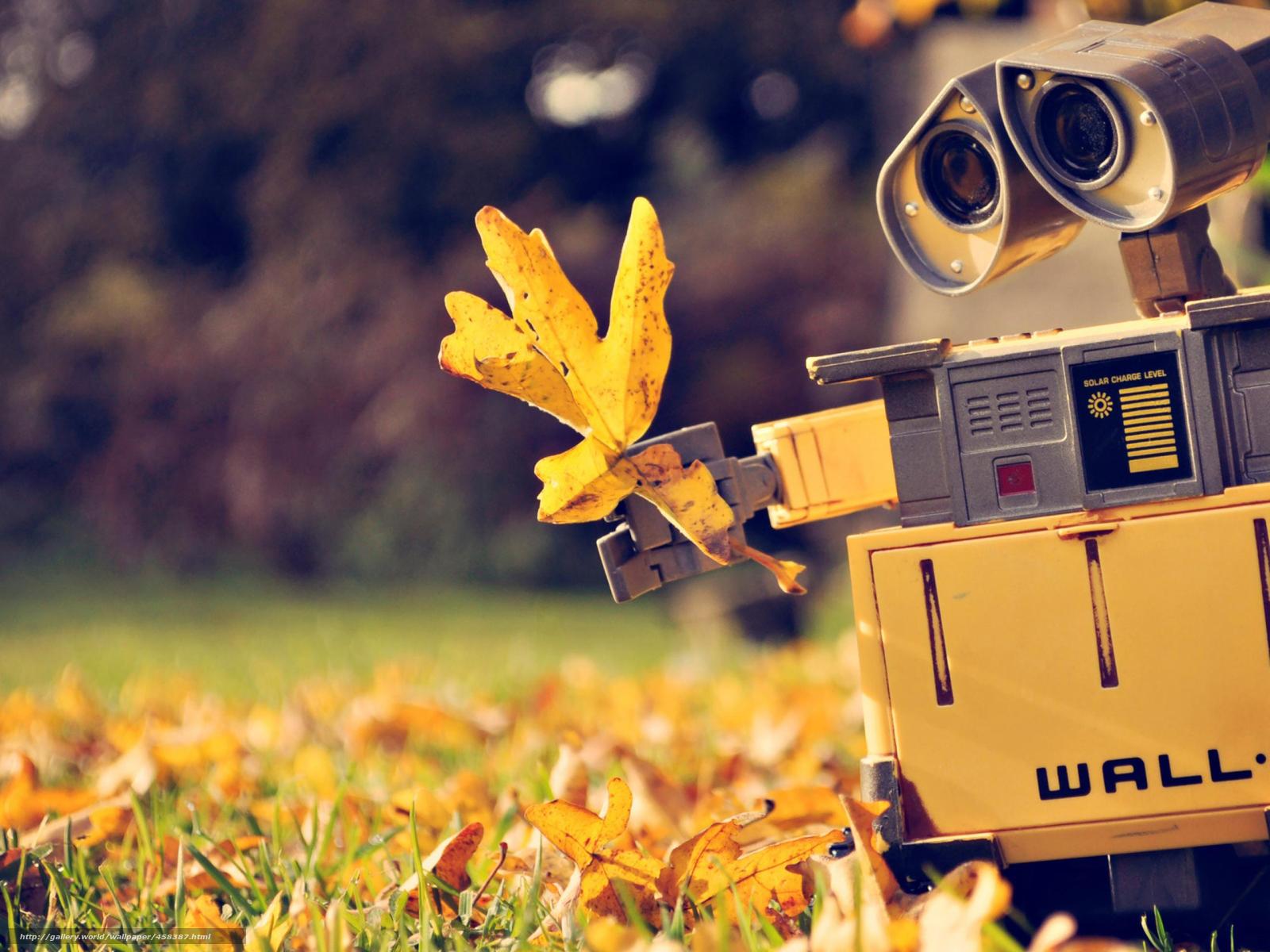 Download Wallpaper Wall-e, Yellow, Busy, Valley Free - Wall E Sad Wallpaper Hd , HD Wallpaper & Backgrounds