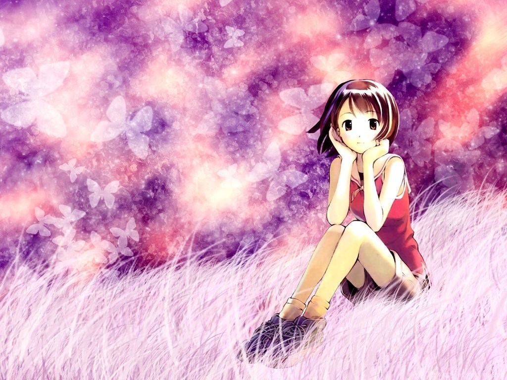 Hd Wallpapers Girly Desktop Wallpaper Cute Anime Girl - Animated Cute Sad Girl , HD Wallpaper & Backgrounds