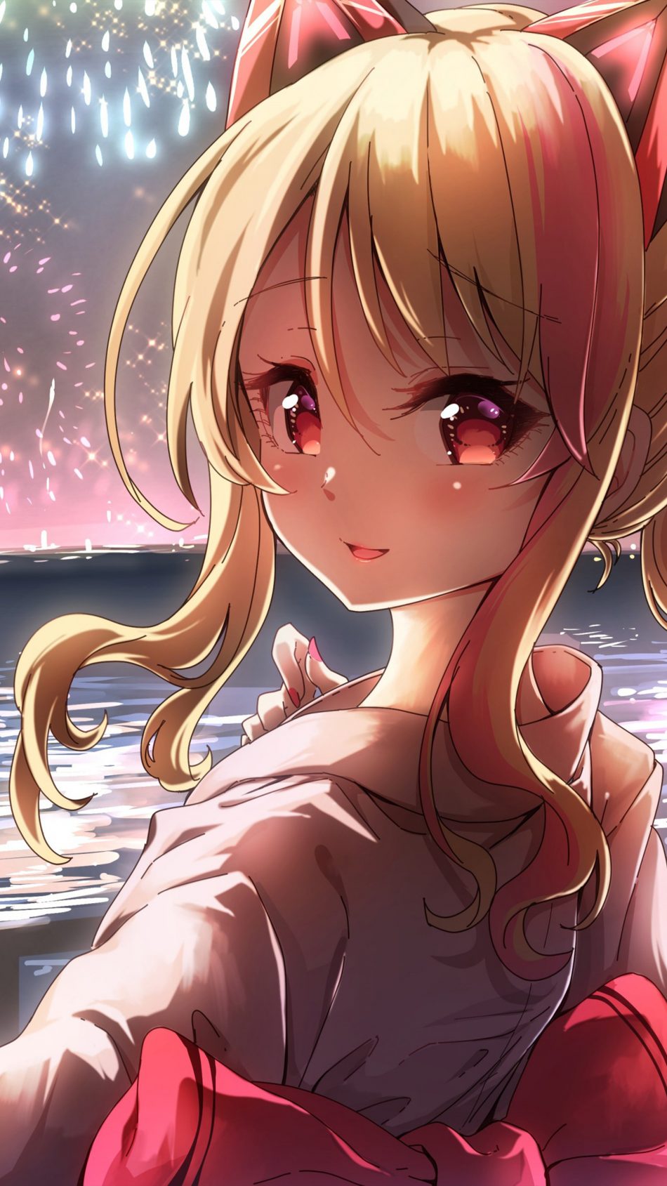 Anime Girl Fireworks 4k Ultra Hd Mobile Wallpaper Anime
