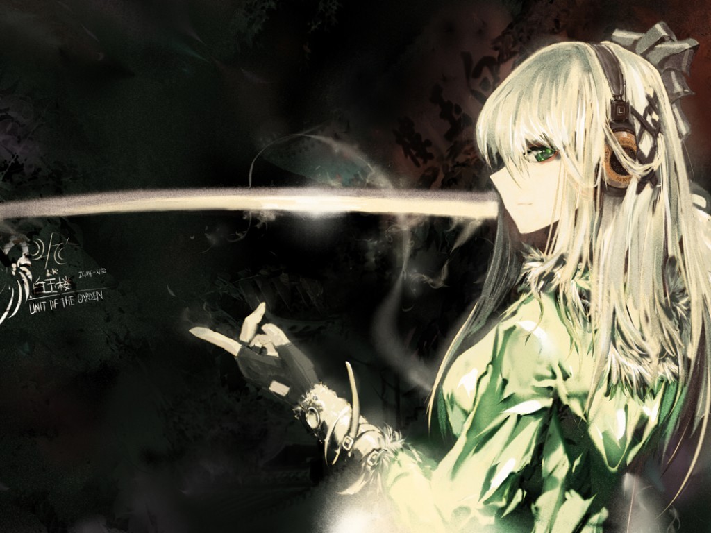 Coloring Anime Dark Girl Wallpaper - Anime Girl With Katana , HD Wallpaper & Backgrounds