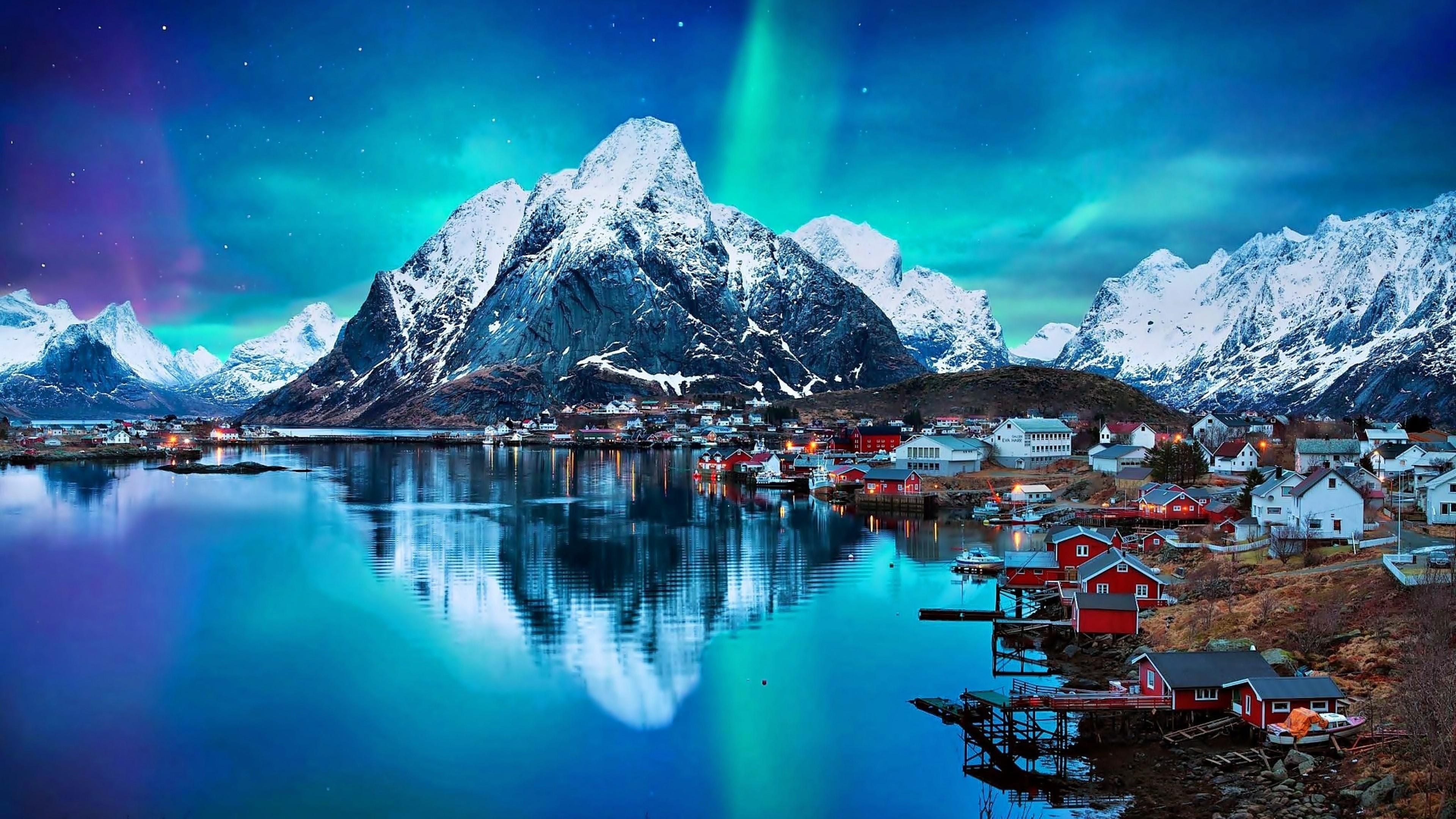 Landscape Portrait - Northern Lights Wallpaper Norway , HD Wallpaper & Backgrounds