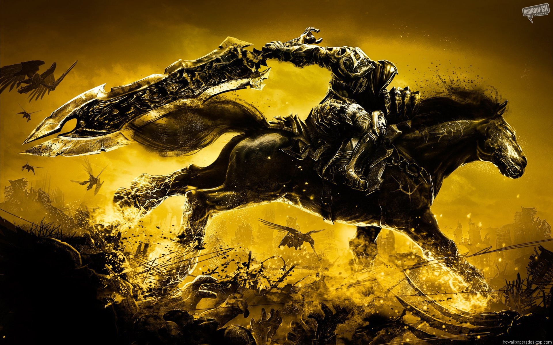 Hd Wallpaper For Computer - God Of War Horse , HD Wallpaper & Backgrounds