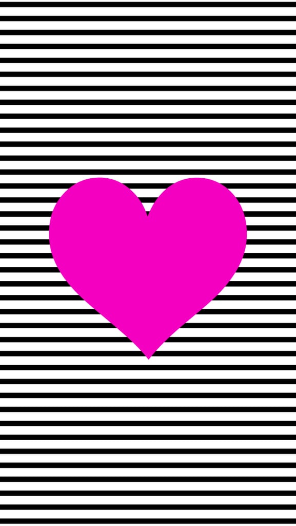 Black And White Stripe Heart - Black And White Stripe Iphone , HD Wallpaper & Backgrounds