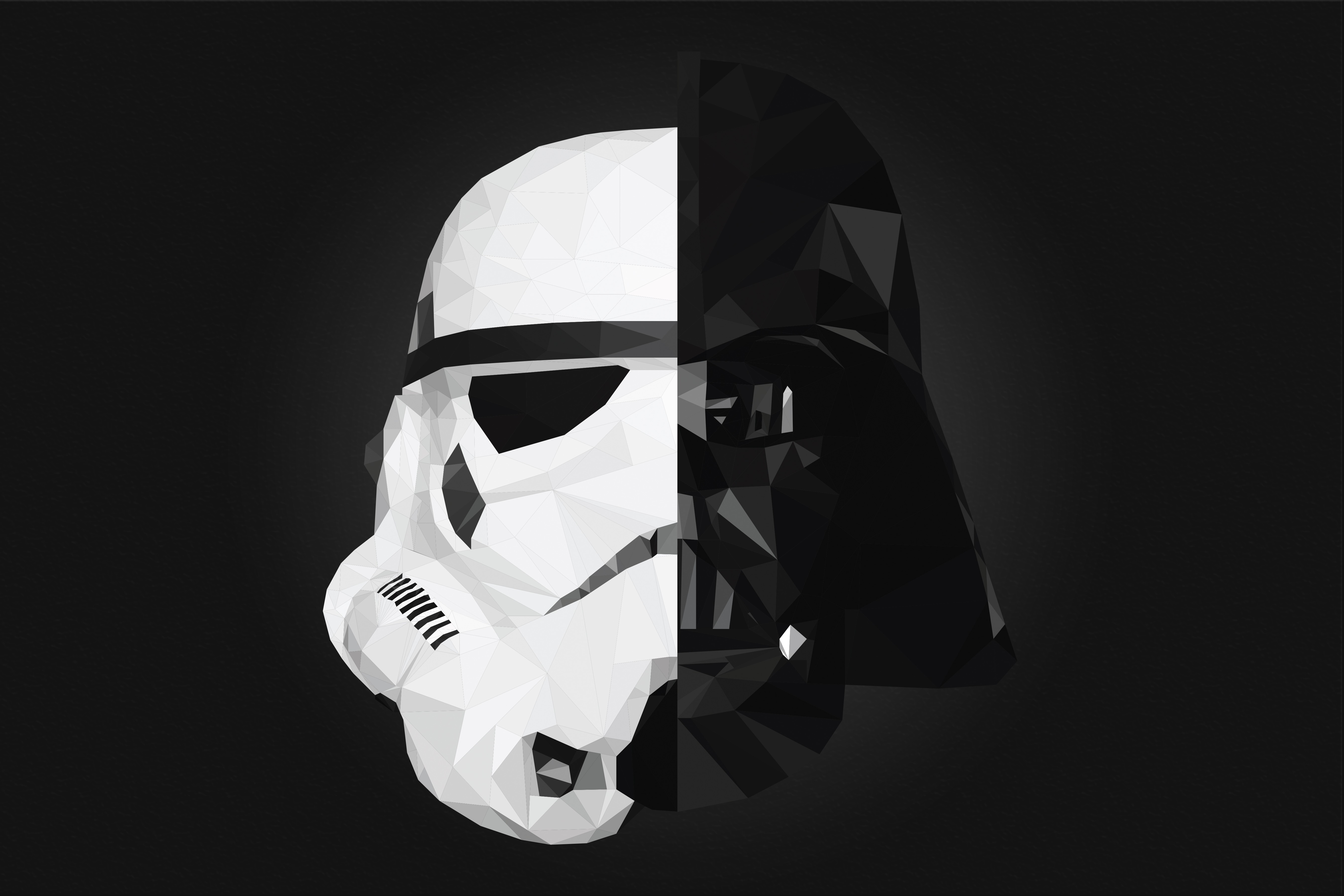Star Wars, Darth Vader, Low Poly, Splitting Wallpapers - Stormtrooper Wallpaper Star Wars Bilde , HD Wallpaper & Backgrounds