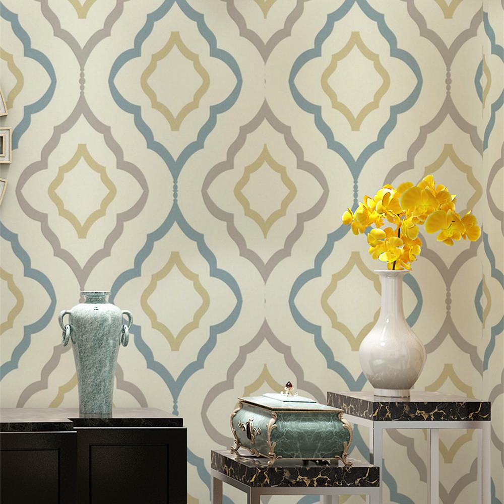 Haokhome Modern Geometric Trippy Wallpaper Rolls Non - ورق جدران هندسي ازرق , HD Wallpaper & Backgrounds